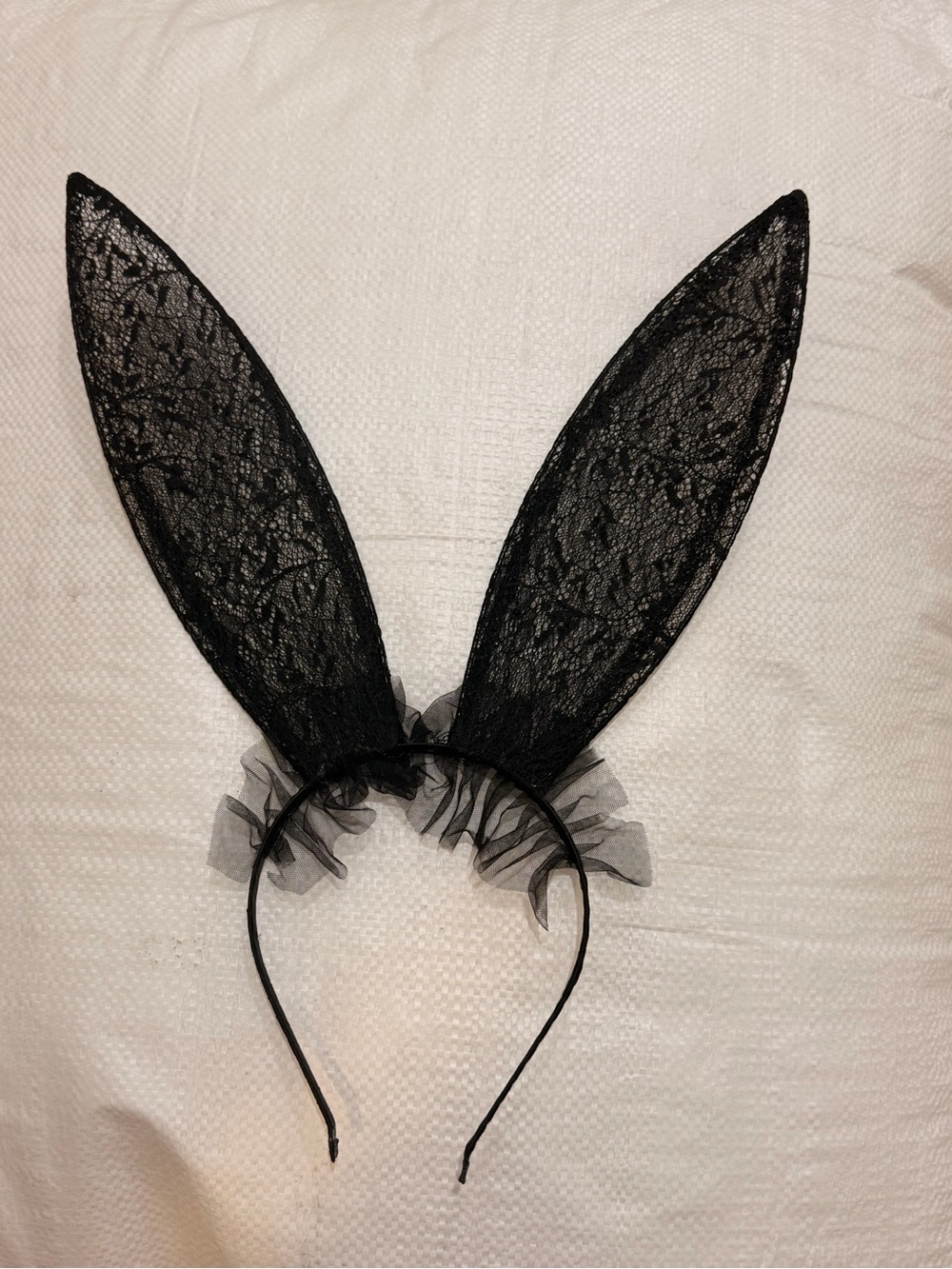 Delicate Black Lace Bunny Ear Headband